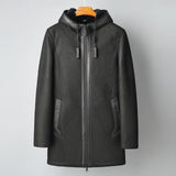 Original Fur One Smart Casual Jacket Man Long Hooded Outerwear Thickened Warmth Large Size Sheep Shearer Coat