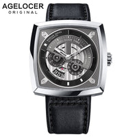 2019 New Swiss Brand AGELOCER Big Sport Watch Men Luminous Analog Automatic Watches Top Black Watch relogio masculino 5601A1