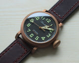 Men's Pilot Retro Watches Cusn8 Bronze Diver Wristwatch 300m Water Resistant sapphire glass Swiss Movement Watch for Men male