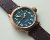 Men's Pilot Retro Watches Cusn8 Bronze Diver Wristwatch 300m Water Resistant sapphire glass Swiss Movement Watch for Men male