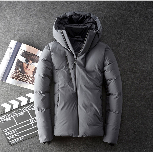 Men's coat, Japan and South Korea gray duck down winter jacket short coat