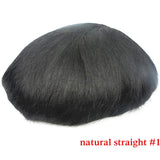 Mens Toupee Mono and NPU Hair Replacement Systems Handmade  Wig Natural Remy  6inch Indian Human Hair For Men