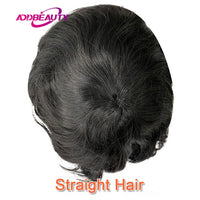 Men Toupees Human Hair Replacement Systems AddBeauty Mono NPU Indian Remy Hair Toupee with Tapes Mens Wave Hair Piece Wig 130%