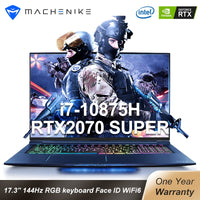Machenike F117-FPS RTX2070 Super Gaming laptop i7 10875H 32G 512G SSD 2T HDD 17.3'' 144Hz Mechanical RGB keyboard Face ID WiFi6