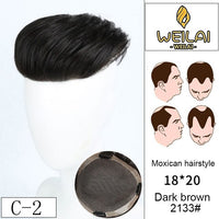 WEILAI toupee Head usage bald Alopecia Advanced knitting technology Dyeable Men's Wig  3 models Custom product