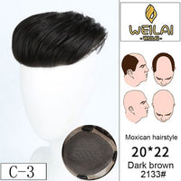 WEILAI toupee Head usage bald Alopecia Advanced knitting technology Dyeable Men's Wig  3 models Custom product