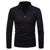 Long Sleeve Polo Shirts For Men Slim Fit Shirt Casual Tops Tees Plus Size Polos Shirt  Solid Color 2019 Wholesale High Quality