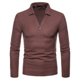 Long Sleeve Polo Shirts For Men Slim Fit Shirt Casual Tops Tees Plus Size Polos Shirt  Solid Color 2019 Wholesale High Quality