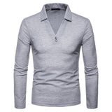 Long Sleeve Polo Shirts For Men Slim Fit Shirt Casual Tops Tees Plus Size Polos Shirt  Solid Color 2019 Wholesale High Quality