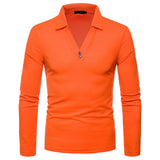 Long Sleeve Polo Shirts For Men Slim Fit Shirt Casual Tops Tees Plus Size Polos Shirt  Solid Color 2019 Wholesale High Quality