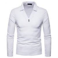 Long Sleeve Polo Shirts For Men Slim Fit Shirt Casual Tops Tees Plus Size Polos Shirt  Solid Color 2019 Wholesale High Quality