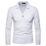 Long Sleeve Polo Shirts For Men Slim Fit Shirt Casual Tops Tees Plus Size Polos Shirt  Solid Color 2019 Wholesale High Quality