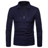 Long Sleeve Polo Shirts For Men Slim Fit Shirt Casual Tops Tees Plus Size Polos Shirt  Solid Color 2019 Wholesale High Quality