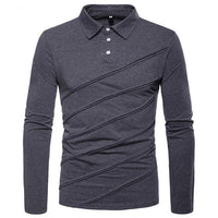 Long Sleeve Polo Shirts For Men Slim Fit Shirt Casual Tops Tees Plus Size Polos Shirt  Solid Color 2019 Wholesale High Quality