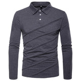 Long Sleeve Polo Shirts For Men Slim Fit Shirt Casual Tops Tees Plus Size Polos Shirt  Solid Color 2019 Wholesale High Quality