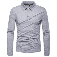 Long Sleeve Polo Shirts For Men Slim Fit Shirt Casual Tops Tees Plus Size Polos Shirt  Solid Color 2019 Wholesale High Quality
