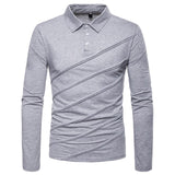 Long Sleeve Polo Shirts For Men Slim Fit Shirt Casual Tops Tees Plus Size Polos Shirt  Solid Color 2019 Wholesale High Quality