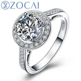 ZOCAI BRNAD MY LOVE "3.0 CARAT EFFECT" 1.25 CT CERTIFIED G / VS1 18K WHITE GOLD DIAMOND ENGAGEMENT RING  W02779