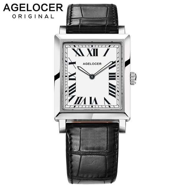 Agelocer Swiss Brand Ladies Watches Women Fashion Quartz watch France Genuine Real Leather Luminous 6.2MM Thin Dress Watches