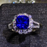 fine jewelery factory classic luxury 18k gold South Africa real diamond 2.49ct natural blue sapphire wedding engagement ring