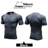100p!Men Pro Compression 3D Print Tight T-shirt,High Elastic Quick-drying Wicking Sporting Fitness Short Sleeve Shirts Shapers