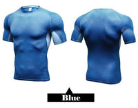 100p!Men Pro Compression 3D Print Tight T-shirt,High Elastic Quick-drying Wicking Sporting Fitness Short Sleeve Shirts Shapers