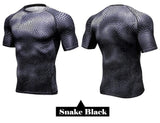 100p!Men Pro Compression 3D Print Tight T-shirt,High Elastic Quick-drying Wicking Sporting Fitness Short Sleeve Shirts Shapers