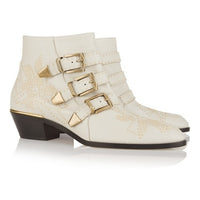 ARQA Winter Genuine Leather Buckle Ankle Boots For Women Pointed Toe Kitten Heels Motorcycle boots Shoes Women zapatos mujer