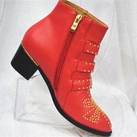 ARQA Winter Genuine Leather Buckle Ankle Boots For Women Pointed Toe Kitten Heels Motorcycle boots Shoes Women zapatos mujer